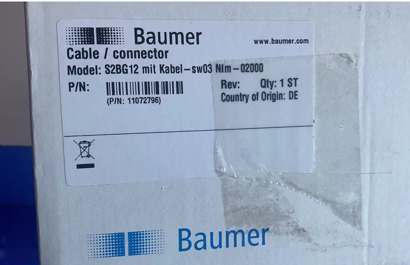 现货！BAUMER--S2BG12 mit Kabel- swO3 NIm一02000（11072796）请联系13357889265