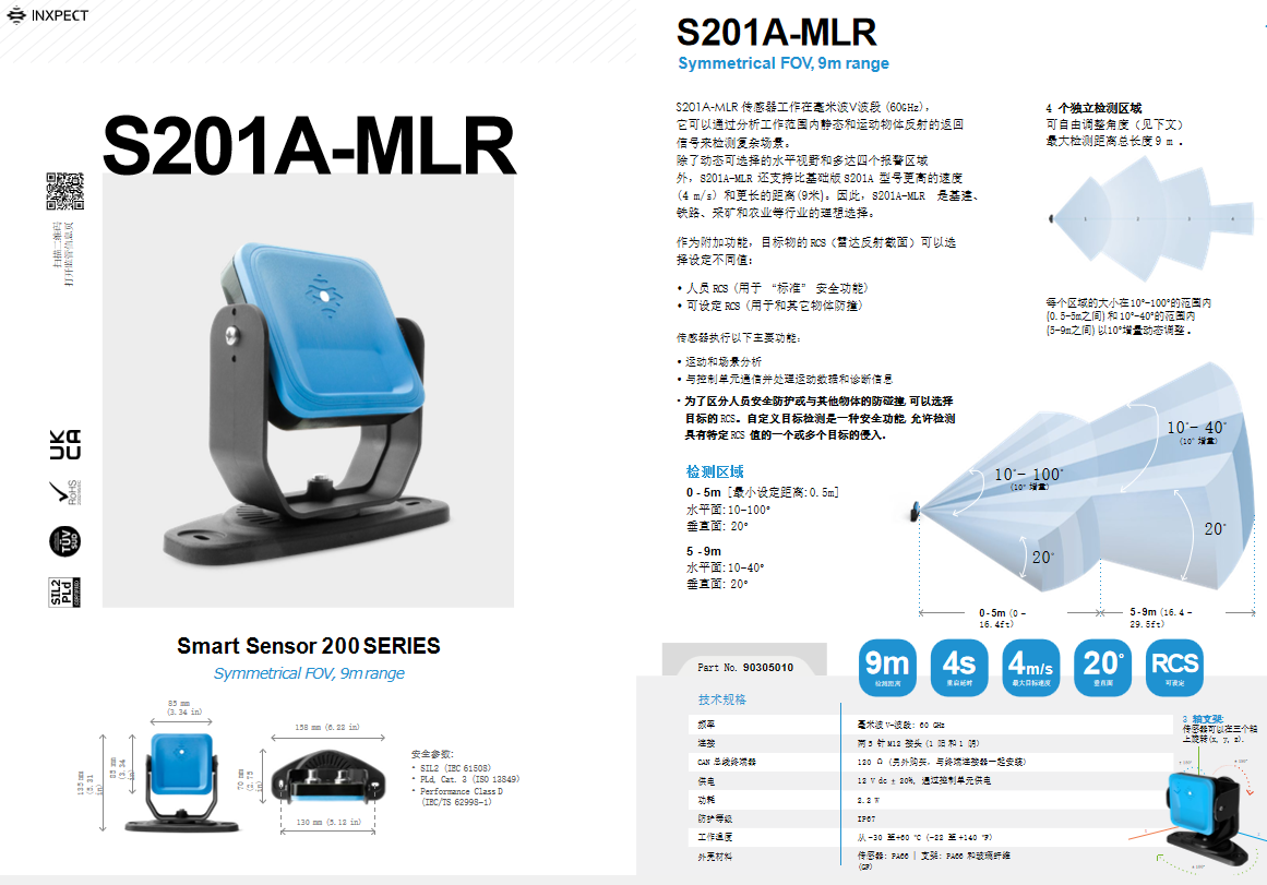 INXPECT  S201A-MLR 雷达传感器
