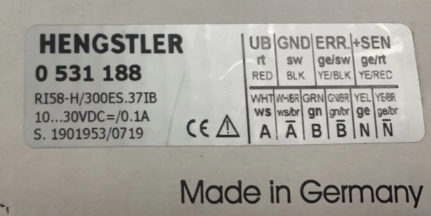 现货5个！德国 HENGSTLER 编码器 RI58-H/300ES.37IB 0531188 单价5000元 请联系13357889265