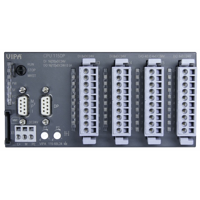 德国VIPA中央处理器115-6BL24-CPU115、32KB，16DI，12DO，4DIO，50KHZ PWM，PROFIBUS-DP